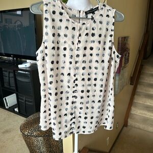 Subtle pink and black Polka Dot Sleeveless Top